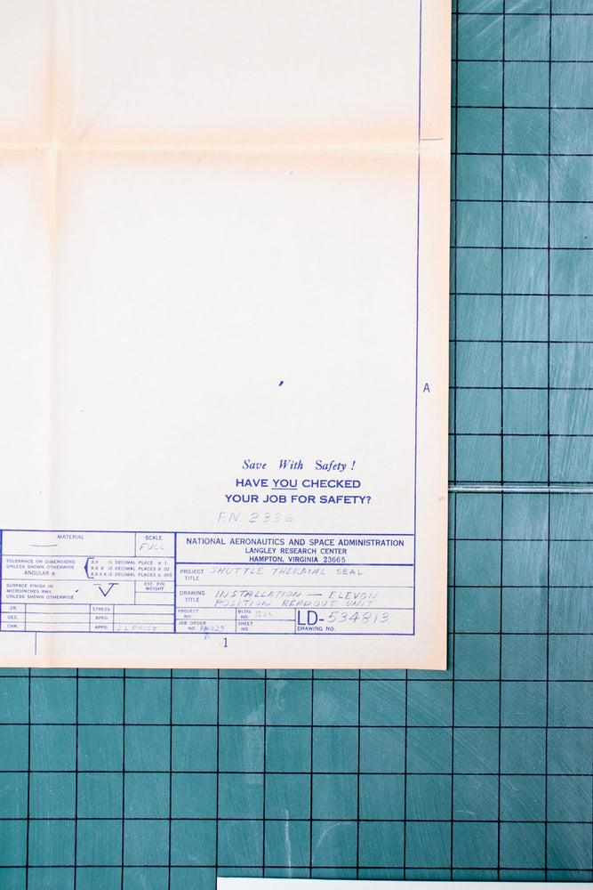NASA Space Shuttle Blueprint Fragment (ONLINE ORDER ONLY)
