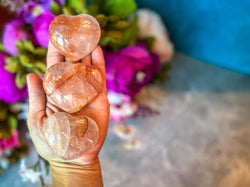 Red Hematoid Quartz, Valentines Day Gifts, Valentines Crystal Hearts, Fire Quartz Valentines Day Hearts (ONLINE ORDER ONLY)