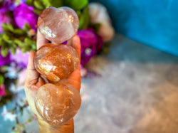 Red Hematoid Quartz, Valentines Day Gifts, Valentines Crystal Hearts, Fire Quartz Valentines Day Hearts (ONLINE ORDER ONLY)