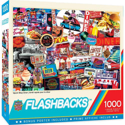 Flashbacks - Quick Stop Diner 1000 Piece Jigsaw Puzzle (ONLINE ORDER ONLY)