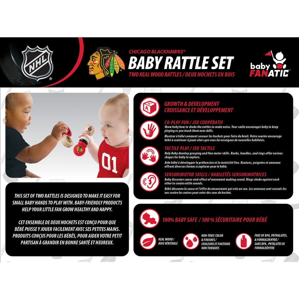 Chicago Blackhawks - Baby Rattles 2-Pack (ONLINE ORDER ONLY)