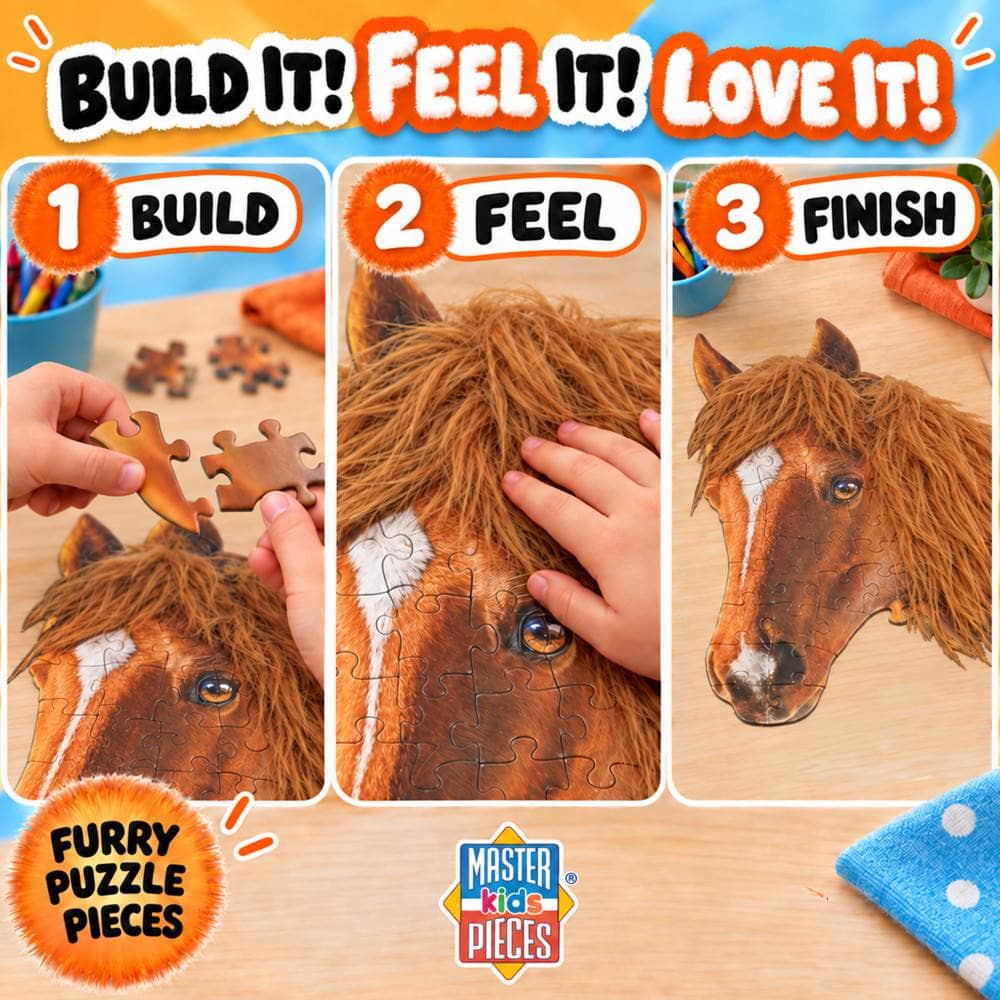 Furry Puzzle - Horse 48 Piece Shaped Puzzle