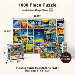 Vintage Posters - Space Travel 1000 Piece Jigsaw Puzzle