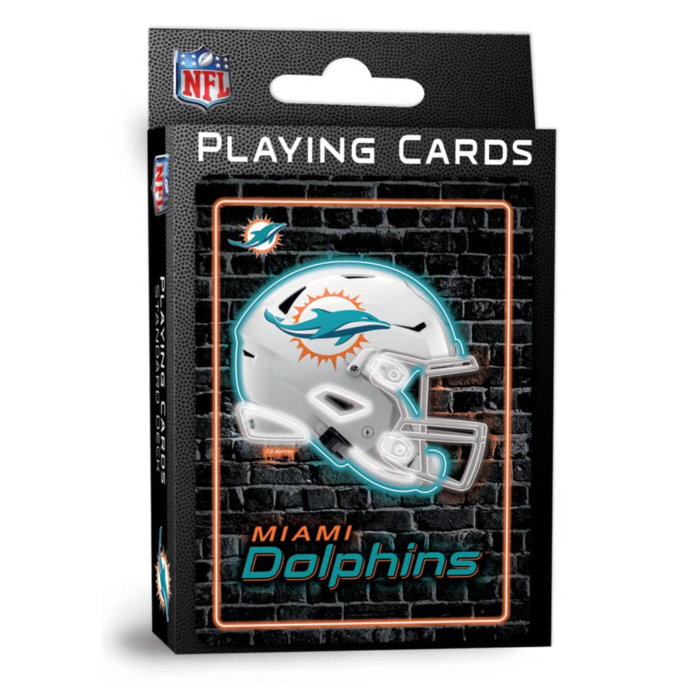 Miami Dolphins Neon-Styled Playing Cards - 54 Card Deck (ONLINE ORDER ONLY)