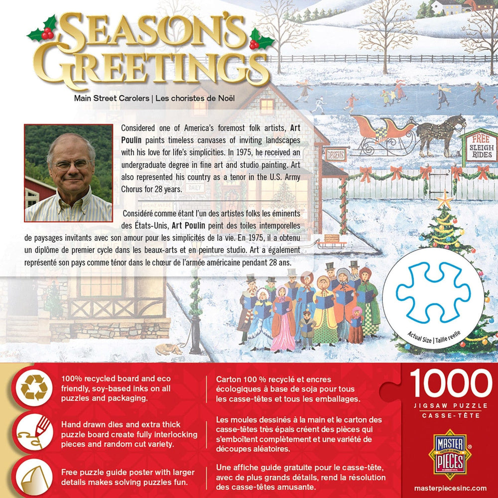 Season's Greetings - Main Street Carolers 1000 Piece Jigsaw Puzzle (ONLINE ORDER ONLY)