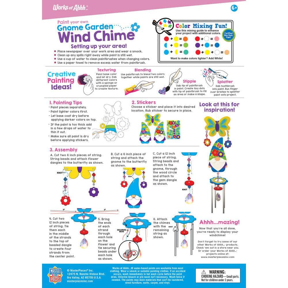 Gnome Garden Wind Chime Wood Craft & Paint Kit (ONLINE ORDER ONLY)