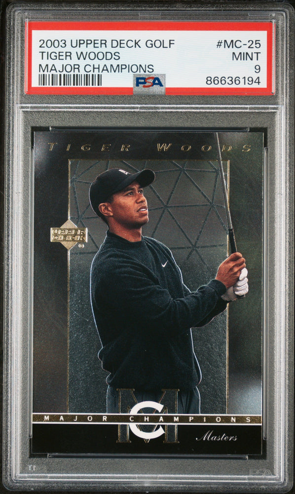 2003 UPPER DECK MAJOR CHAMPIONS TIGER WOODS #MC-25 - PSA 9 (Online Order Only)