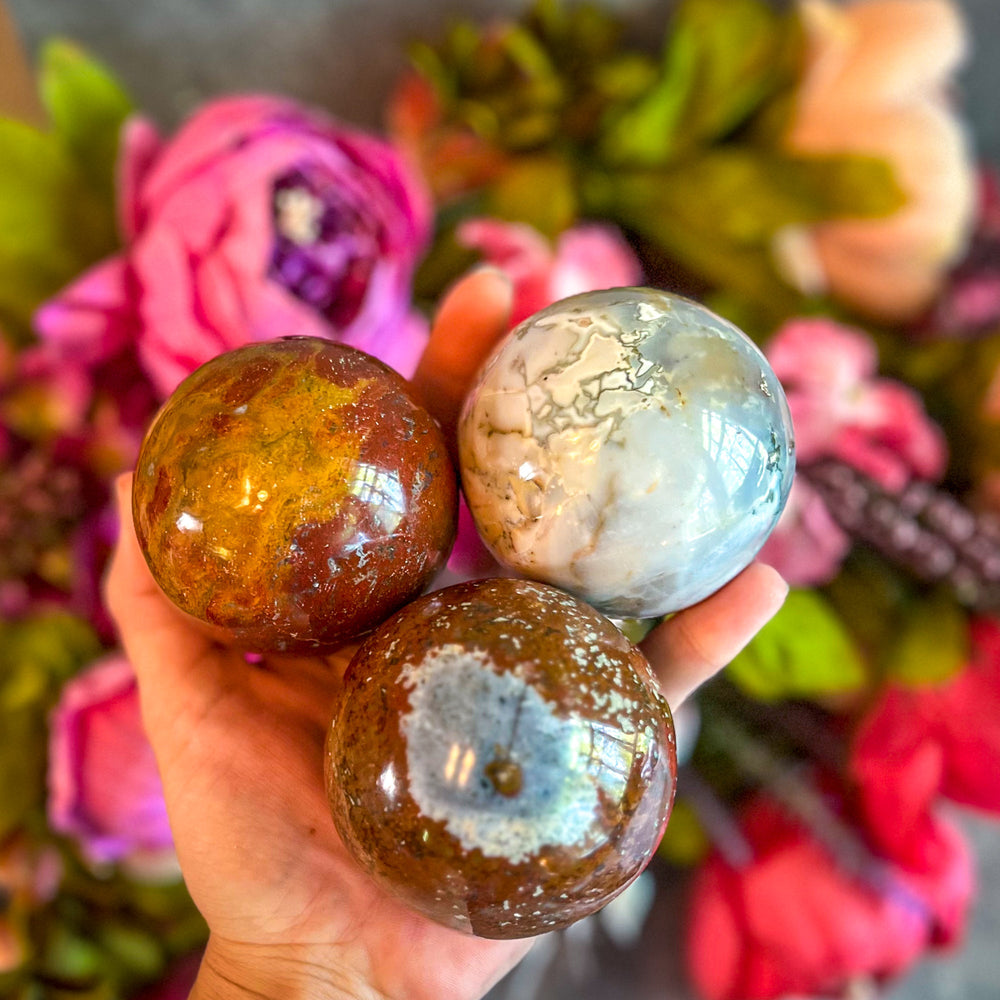 Ocean Jasper Spheres, Ethically Sourced Crystals (ONLINE ORDER ONLY)
