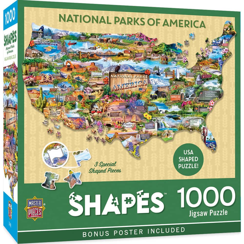 National Parks of America 1000 Piece Shaped Jigsaw Puzzle