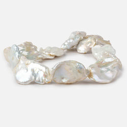 Off White Souffle Straight Drilled Baroque Freshwater Pearls 16 inch 12 beads 31x22-38x23mm (ONLINE ORDER ONLY)