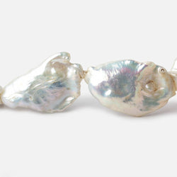 Off White Souffle Straight Drilled Baroque Freshwater Pearls 16 inch 12 beads 31x22-38x23mm (ONLINE ORDER ONLY)