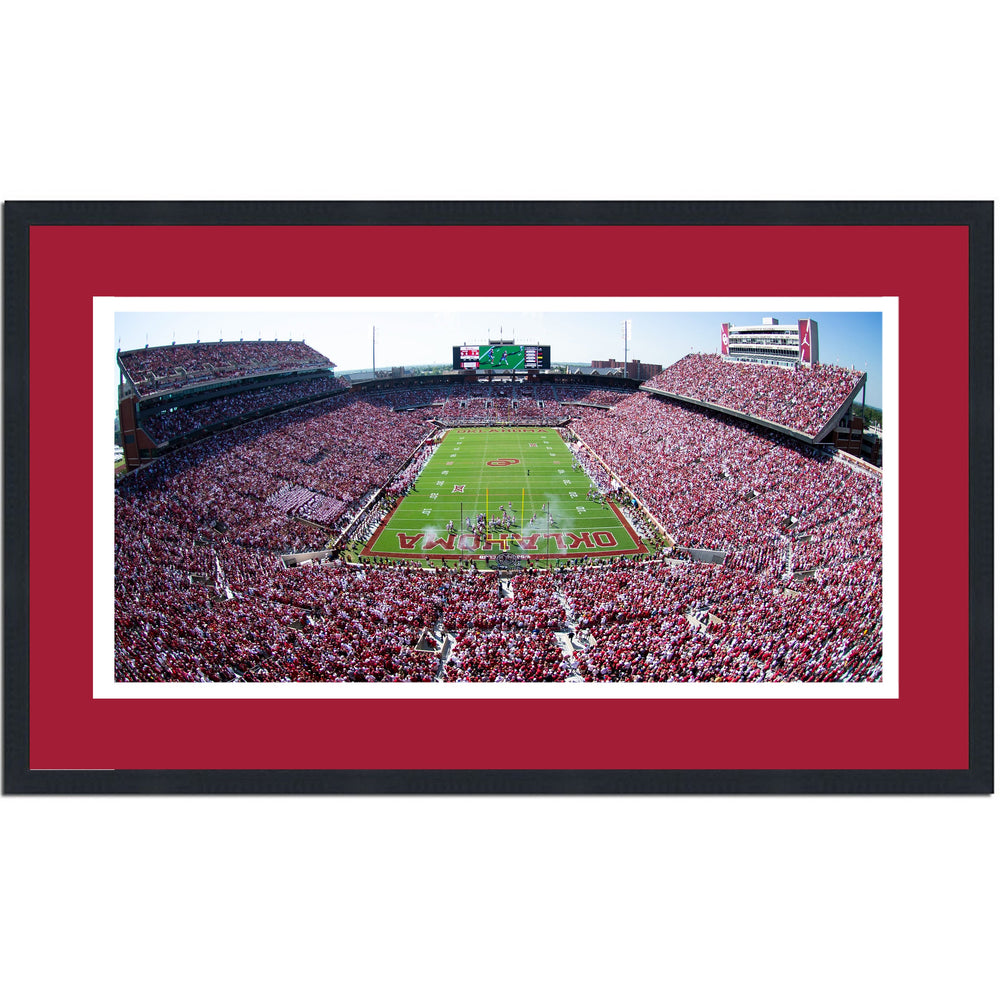 Framed Gaylord Family Oklahoma Memorial Stadium Oklahoma Sooners 16x24 NCAA Football Photo Professionally Matted (ONLINE ORDER ONLY)