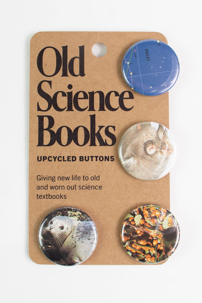 Old Science Books: Upcycled Buttons (ONLINE ORDER ONLY)