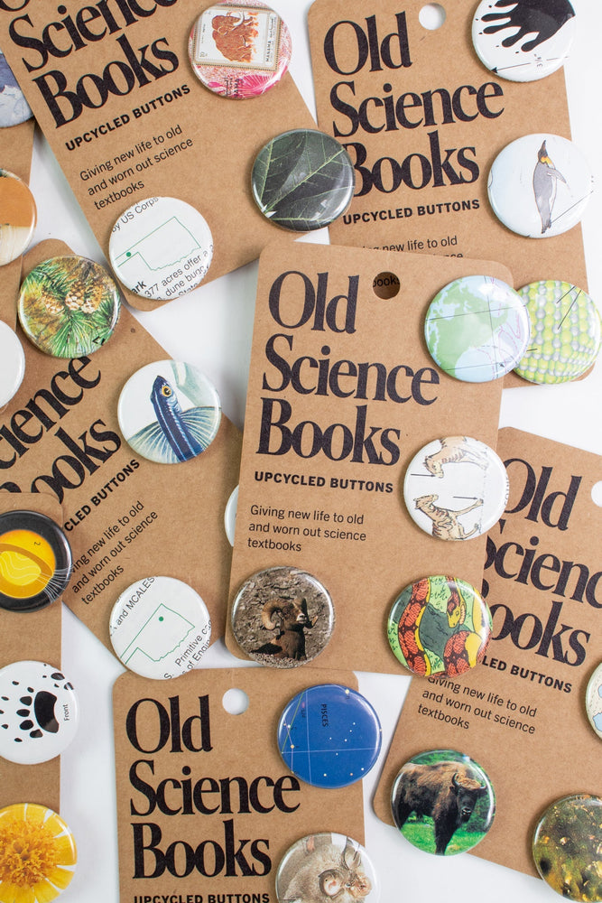 Old Science Books: Upcycled Buttons (ONLINE ORDER ONLY)