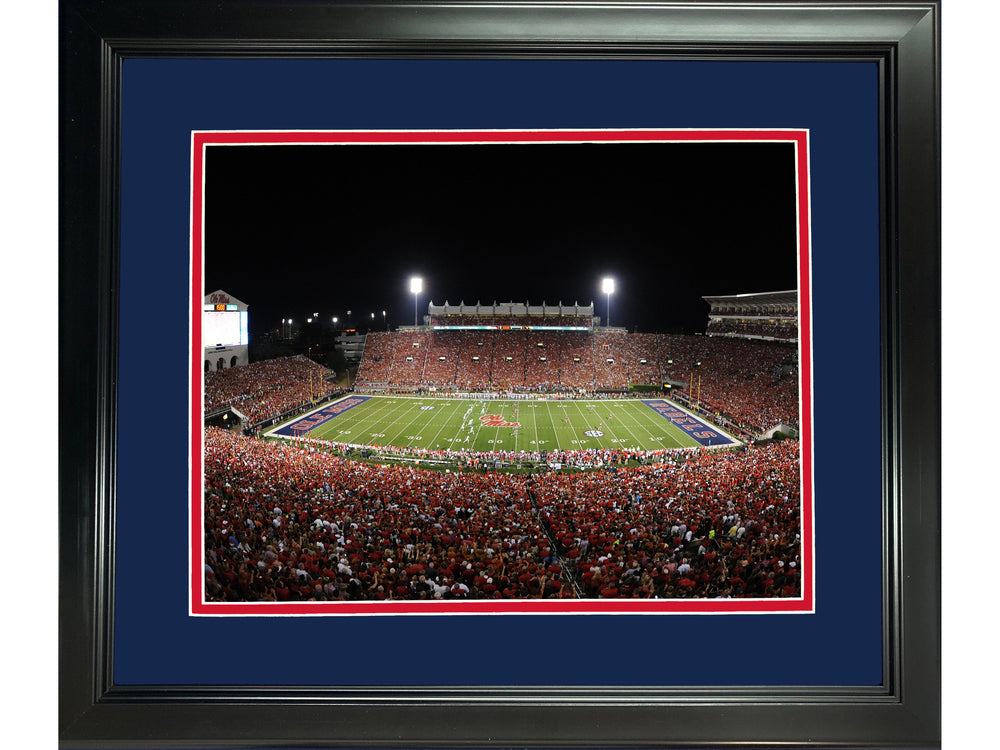 Framed Vaught Hemingway Stadium Ole Miss Rebels 11"x14" NCAA Football Photo Professionally Matted (ONLINE ORDER ONLY)