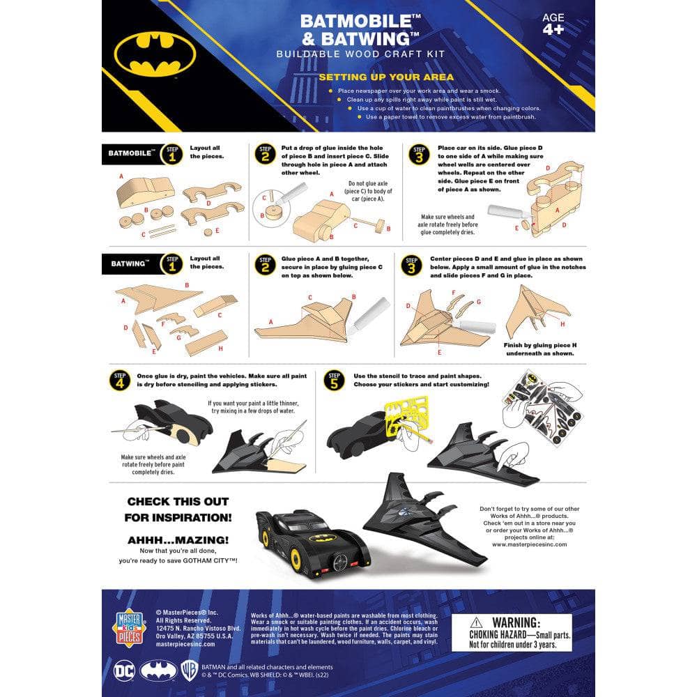 Batman - Batmobile & Batwing Wood Craft Kit (ONLINE ORDER ONLY)