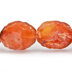 Orange Agate Hammer Faceted Oval Beads (ONLINE ORDER ONLY)