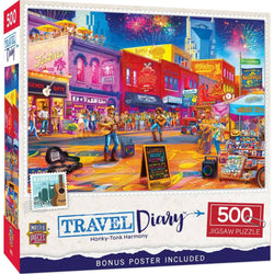 Travel Diary - Honky-Tonk Harmony 500 Piece Jigsaw Puzzle