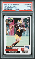 Graded 2025 Panini Instant Cam Skattebo #NFLDN36 NFL Draft Night Rookie RC Football Card PSA 9 Mint (ONLINE ORDER ONLY)