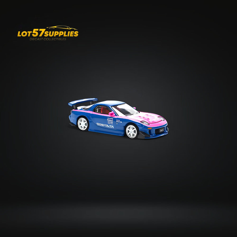 (Pre-Order) PopRace Mazda RX7 RE-AMEMIYA - Blue/Pink 1:64 (ONLINE ORDER ONLY)
