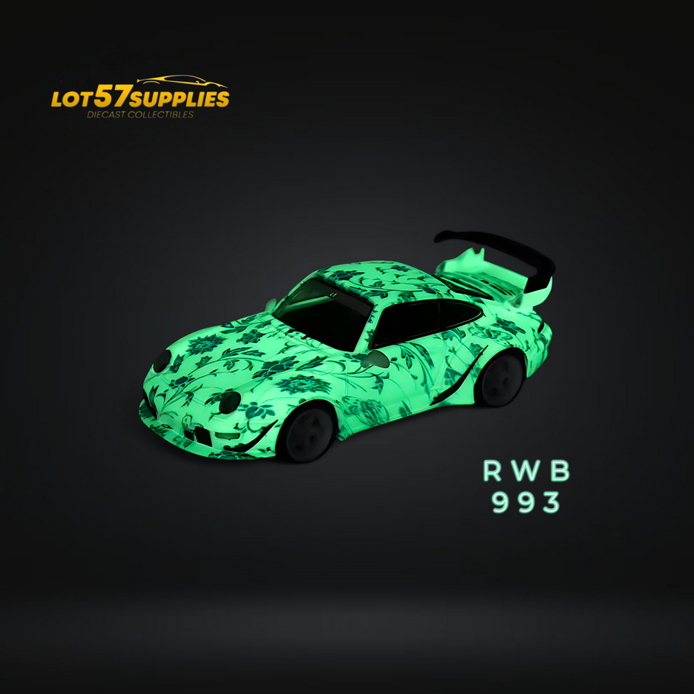 Flame Model Porsche RWB 993 Luminous Green Ocean 1:64 (ONLINE ORDER ONLY)