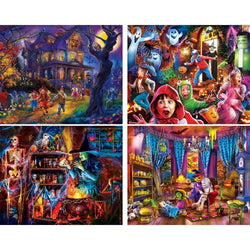 Halloween Glow in the Dark 100 Piece Jigsaw Puzzles 4-Pack