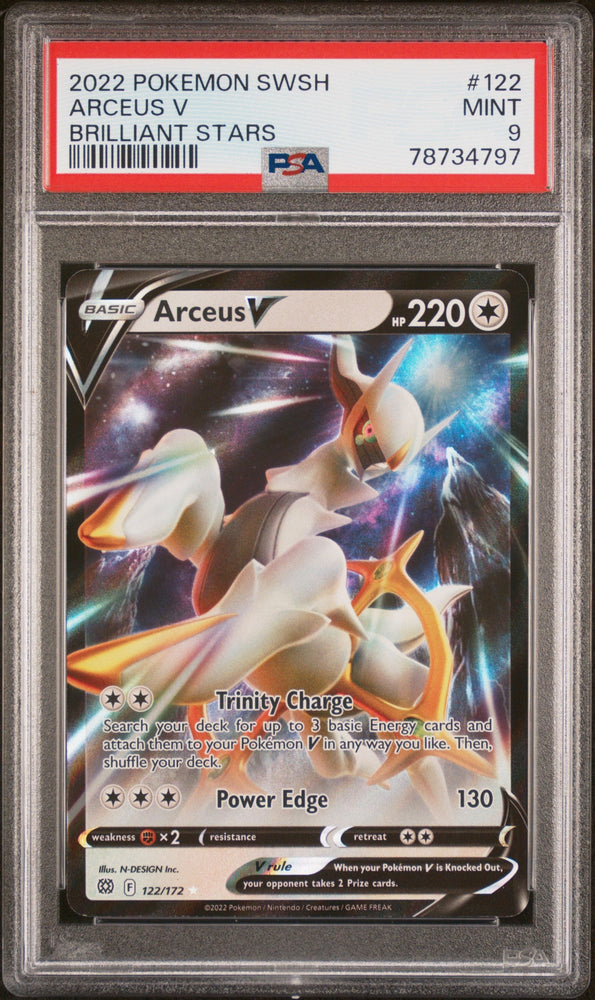 2022 POKEMON SWORD & SHIELD BRILLIANT STARS ARCEUS V #122 PSA 9 (Online Order Only)