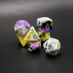 Panic Abstraction - 7 Piece DnD Dice Set | Acrylic RPG Gaming Dice (ONLINE ORDER ONLY)