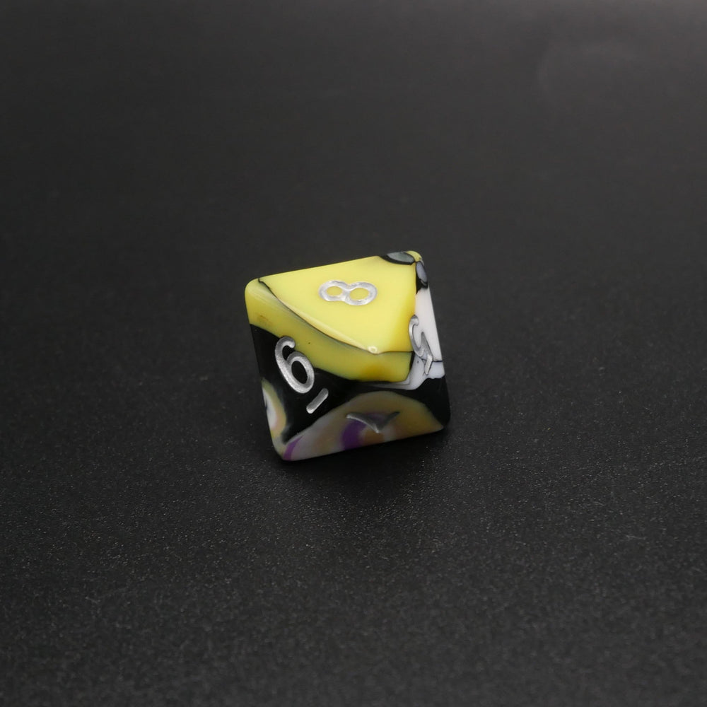 Panic Abstraction - 7 Piece DnD Dice Set | Acrylic RPG Gaming Dice (ONLINE ORDER ONLY)
