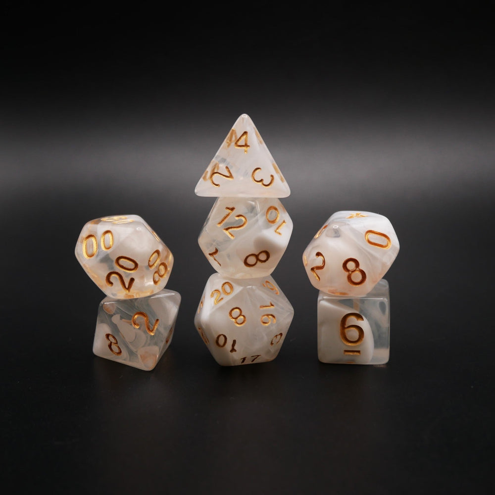 Lost Memories - 7 Piece DnD Dice Set | Acrylic RPG Gaming Dice (ONLINE ORDER ONLY)
