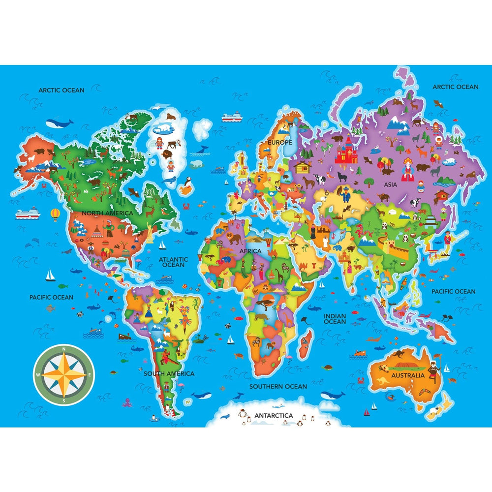 Explorer - World Map 60 Piece Jigsaw Puzzle (ONLINE ORDER ONLY)