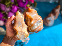 Peach Moonstone Crystal Flames (ONLINE ORDER ONLY)