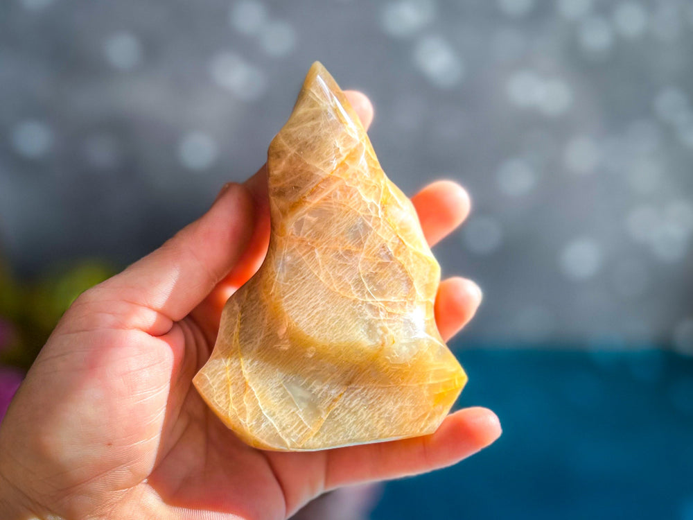 Peach Moonstone Crystal Flames (ONLINE ORDER ONLY)