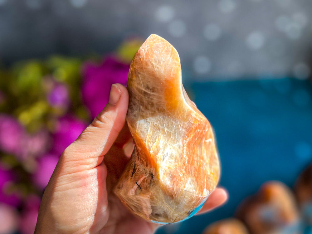 Peach Moonstone Crystal Flames (ONLINE ORDER ONLY)