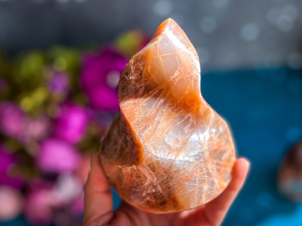 Peach Moonstone Crystal Flames (ONLINE ORDER ONLY)