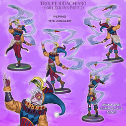 Pepino the Juggler – Harlequin Rogue – Resin Tabletop Miniature (ONLINE ORDER ONLY)