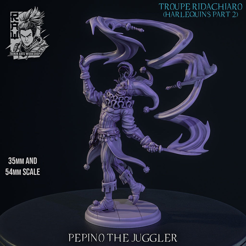 Pepino the Juggler – Harlequin Rogue – Resin Tabletop Miniature (ONLINE ORDER ONLY)