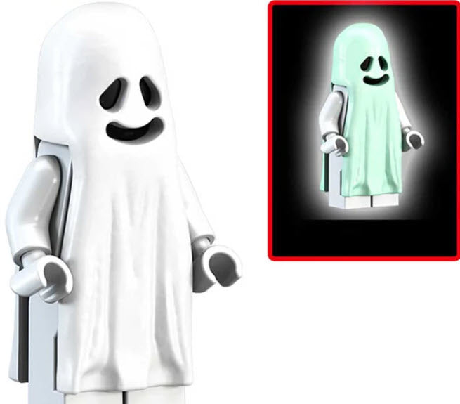 Glow in the Dark Happy Ghost Minifigures (Online Only)