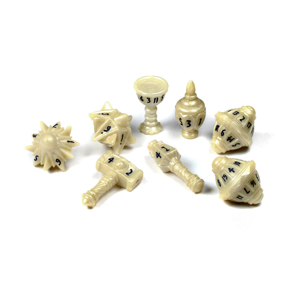 PolyHero Cleric 8 Dice Set - Celestial Ivory (ONLINE ORDER ONLY)