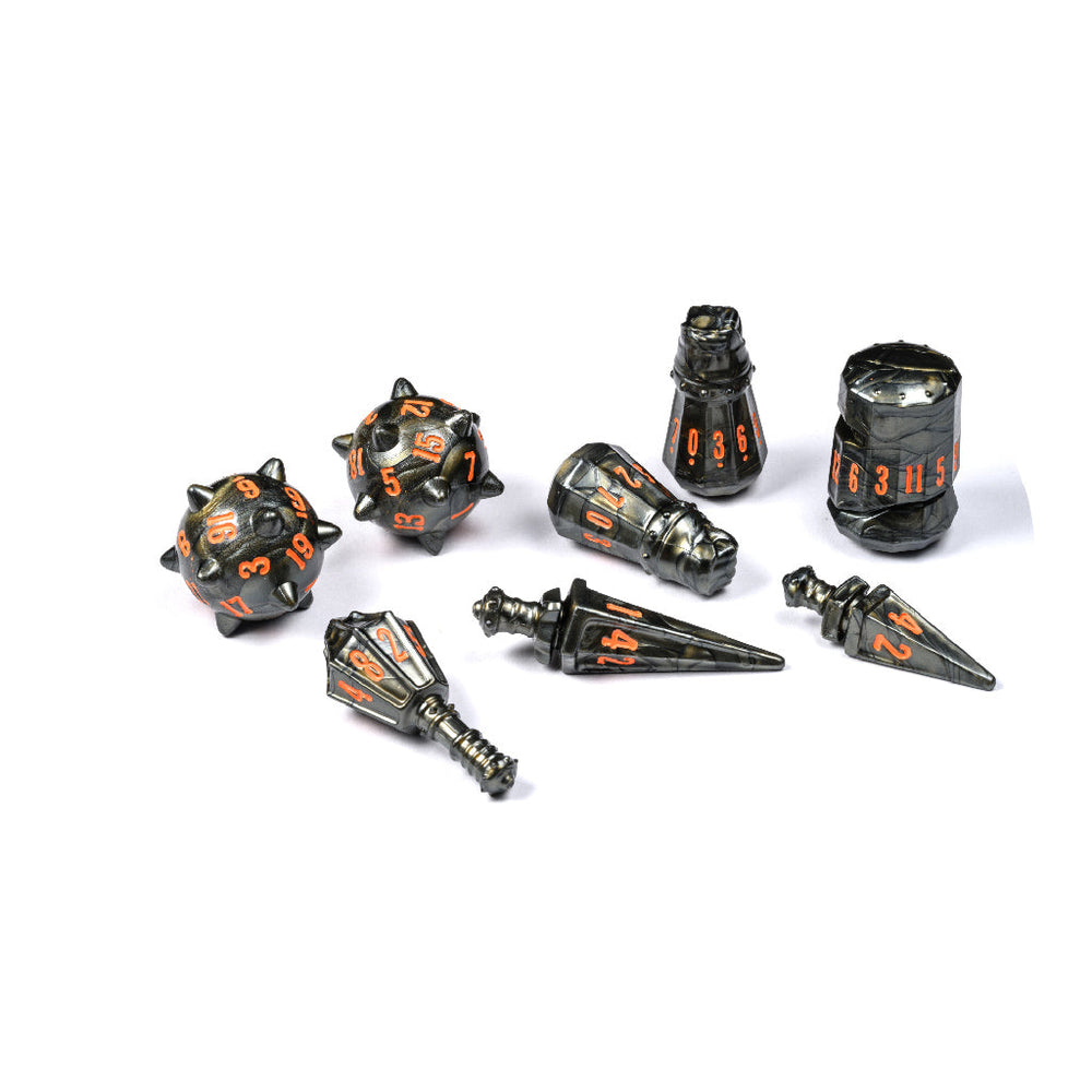 PolyHero Warrior 8 Dice Set - Steel Grey (ONLINE ORDER ONLY)