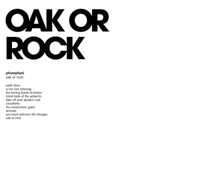 PHONOPHANI - Oak or Rock [CD] (ONLINE ORDER ONLY)