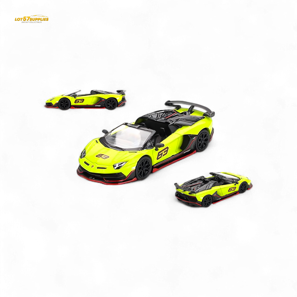 Mini-GT Lamborghini Aventador SVJ 63 Roadster Verde Shock #887 1:64 (ONLINE ORDER ONLY)