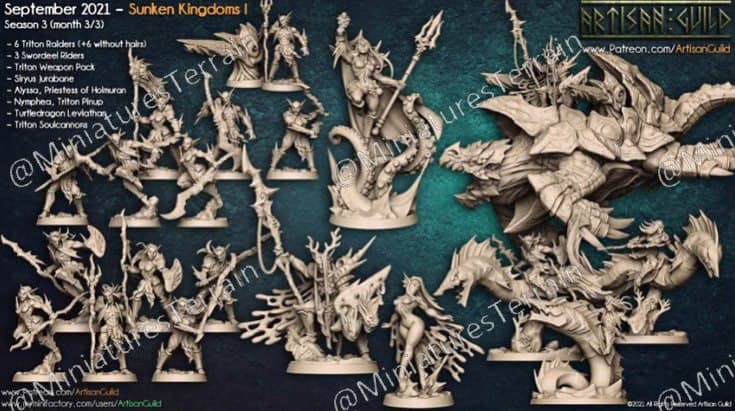 3D Printed Artisan Guild Swordeel Riders Sunken Kingdom 28mm 32mm (Online Only)