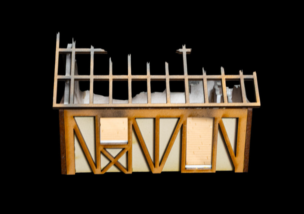 28mm Small Half Timber House  - 28MPNT550 (Assembled and Painted) (Online Order Only)