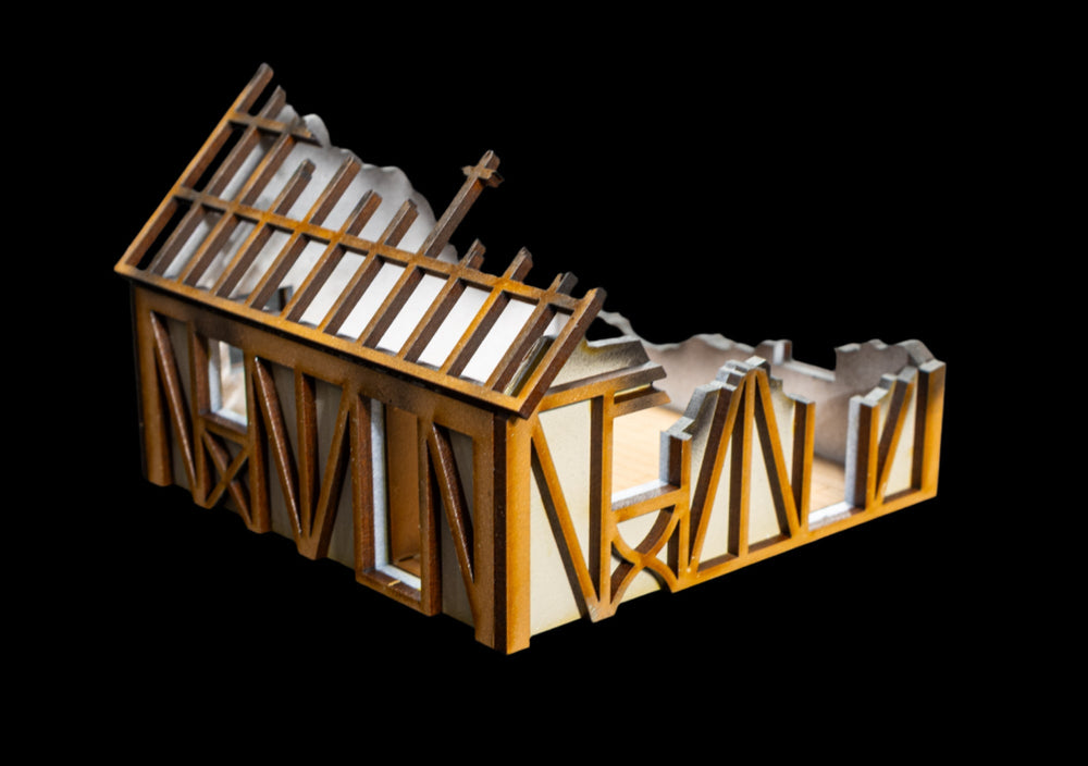 28mm Small Half Timber House  - 28MPNT550 (Assembled and Painted) (Online Order Only)