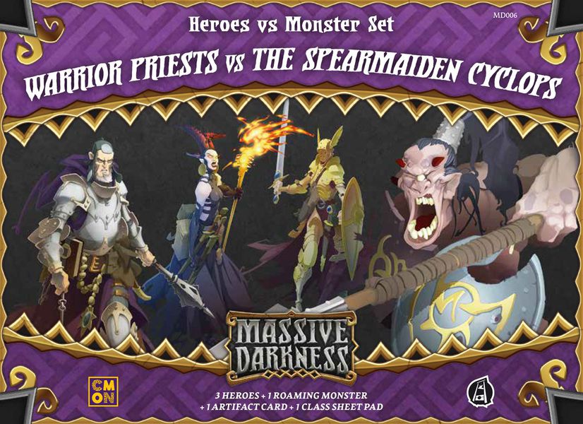 Massive Darkness: Warrior Priests vs the Spearmaiden Cyclops (ONLINE ORDER ONLY)
