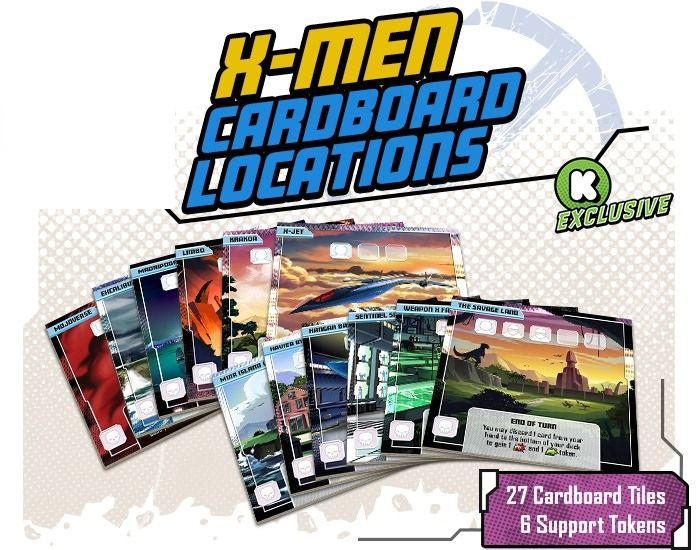 Marvel United: X-Men Kickstarter Exclusive Cardboard Locations