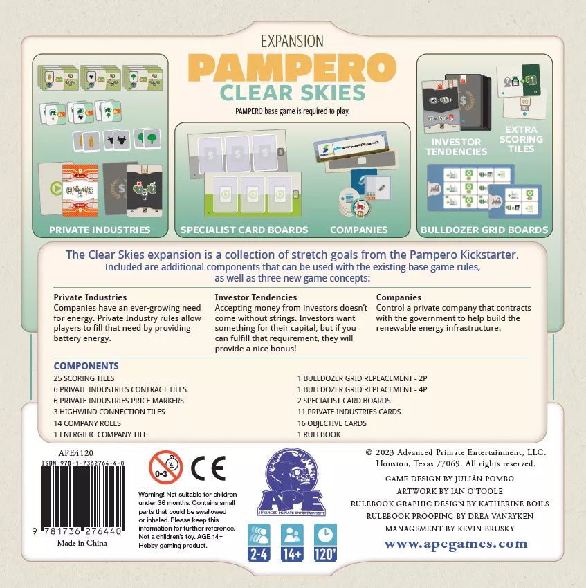 Pampero: Clear Skies Expansion (ONLINE ORDER ONLY)