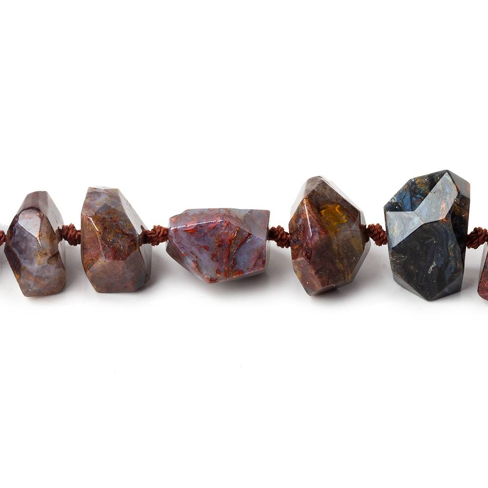 11x9-14x10mm Pietersite side drilled faceted nuggets 16 inch 31 beads (ONLINE ORDER ONLY)