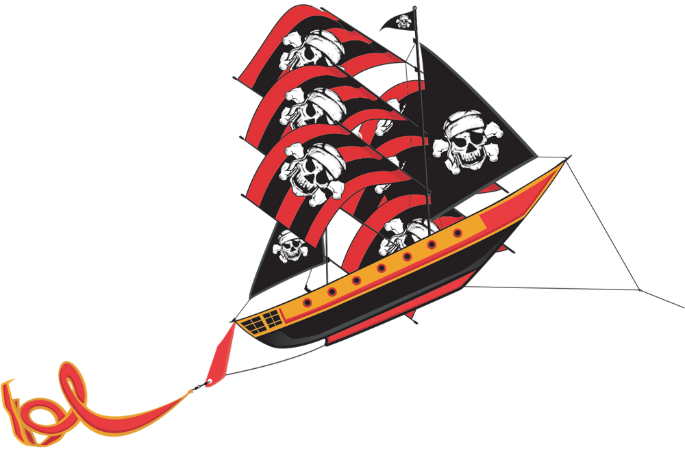 38 Inch tall SuperSize 3D PirateShip Nylon Kite (ONLINE ORDER ONLY)
